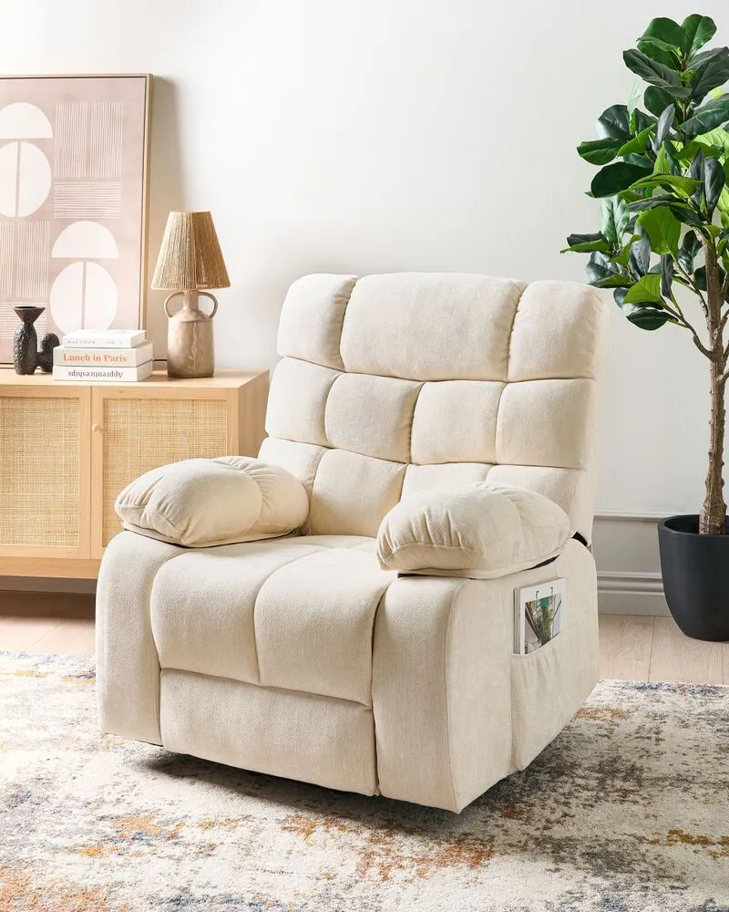 Electric Recliner Chair ARES Fabric Light Chamois