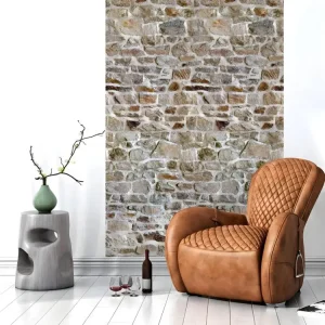 Autocollant pour chambre Papier peint intissé pré-encollé fresques géantes - MUR EN PIERRE NATURELLE - adhésif décoratif -...