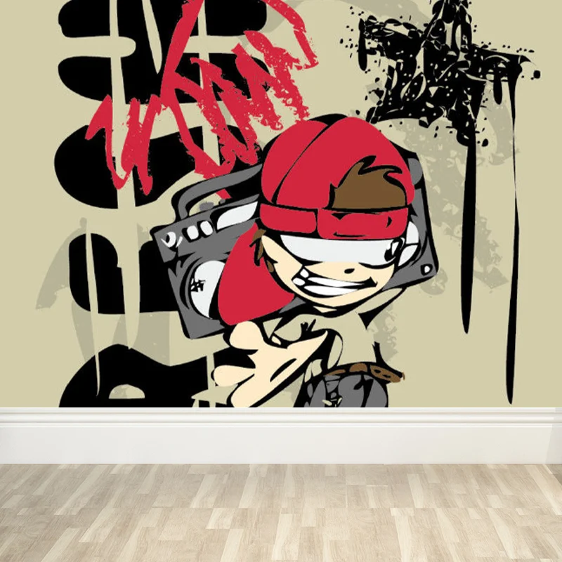 Décalcomanie arbre Riesiger modischer Graffiti-Wandaufkleber für Schlafzimmer, abstrakte Wanddekoration Pastellfarben, sch...