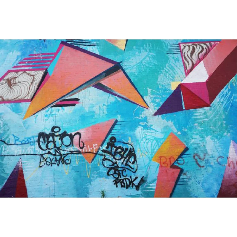 Riesiger modischer Graffiti-Wandaufkleber für Schlafzimmer, abstrakte Wanddekoration Pastellfarben, schmutzabweisend Coule...