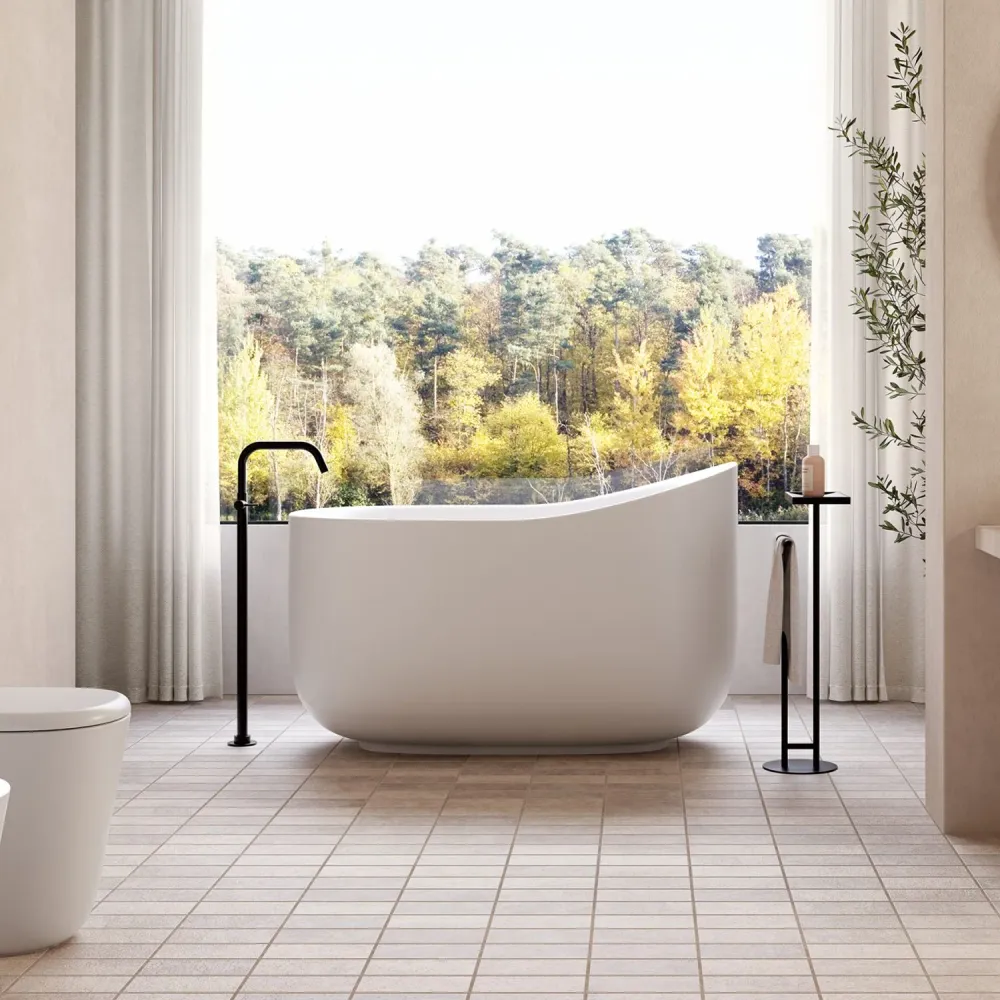 Bassin ovale Koi 135x78xH85 cm autoportant en Livingtec® - Blanc mat