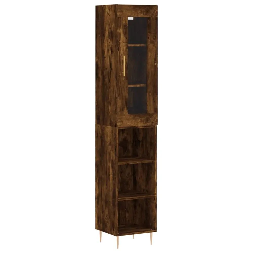 Buffet bahut commode armoire meuble de rangement organisateur cuisine salle de séjour salon haut 34,5 x 34 x 180 cm bois d...