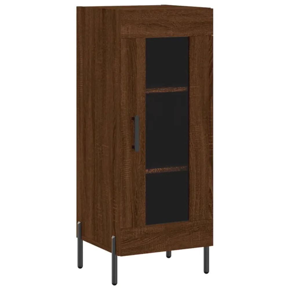 Buffet bahut commode armoire meuble de rangement organisateur cuisine salle de séjour salon 34,5 x 34 x 90 cm bois d'ingén...