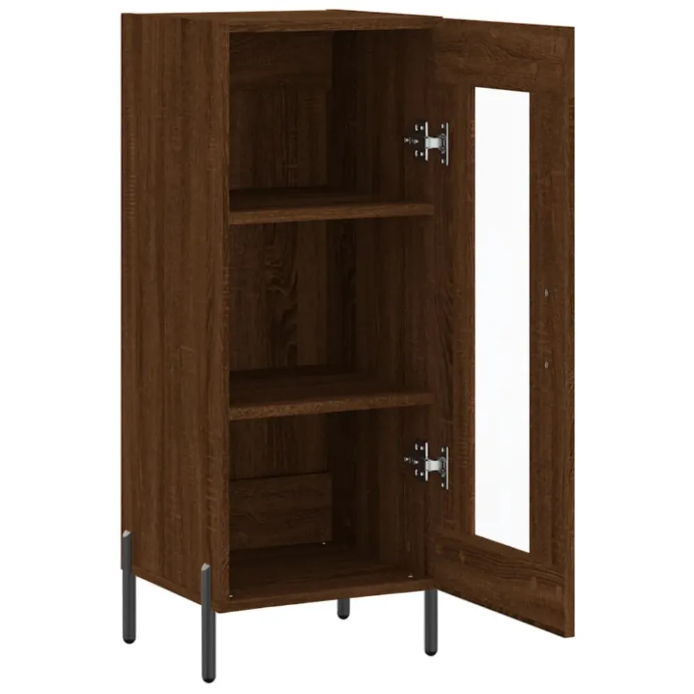 Buffet bahut commode armoire meuble de rangement organisateur cuisine salle de séjour salon 34,5 x 34 x 90 cm bois d'ingén...
