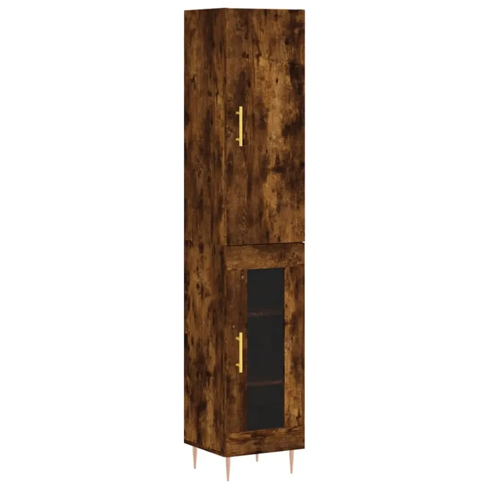 Buffet bahut commode armoire meuble de rangement organisateur cuisine salle de séjour salon haut 34,5 x 34 x 180 cm bois d...