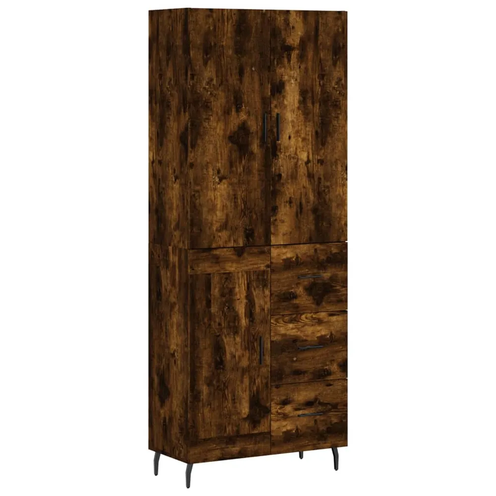 Buffet bahut commode armoire meuble de rangement organisateur cuisine salle de séjour salon haut 69,5 x 34 x 180 cm bois d...
