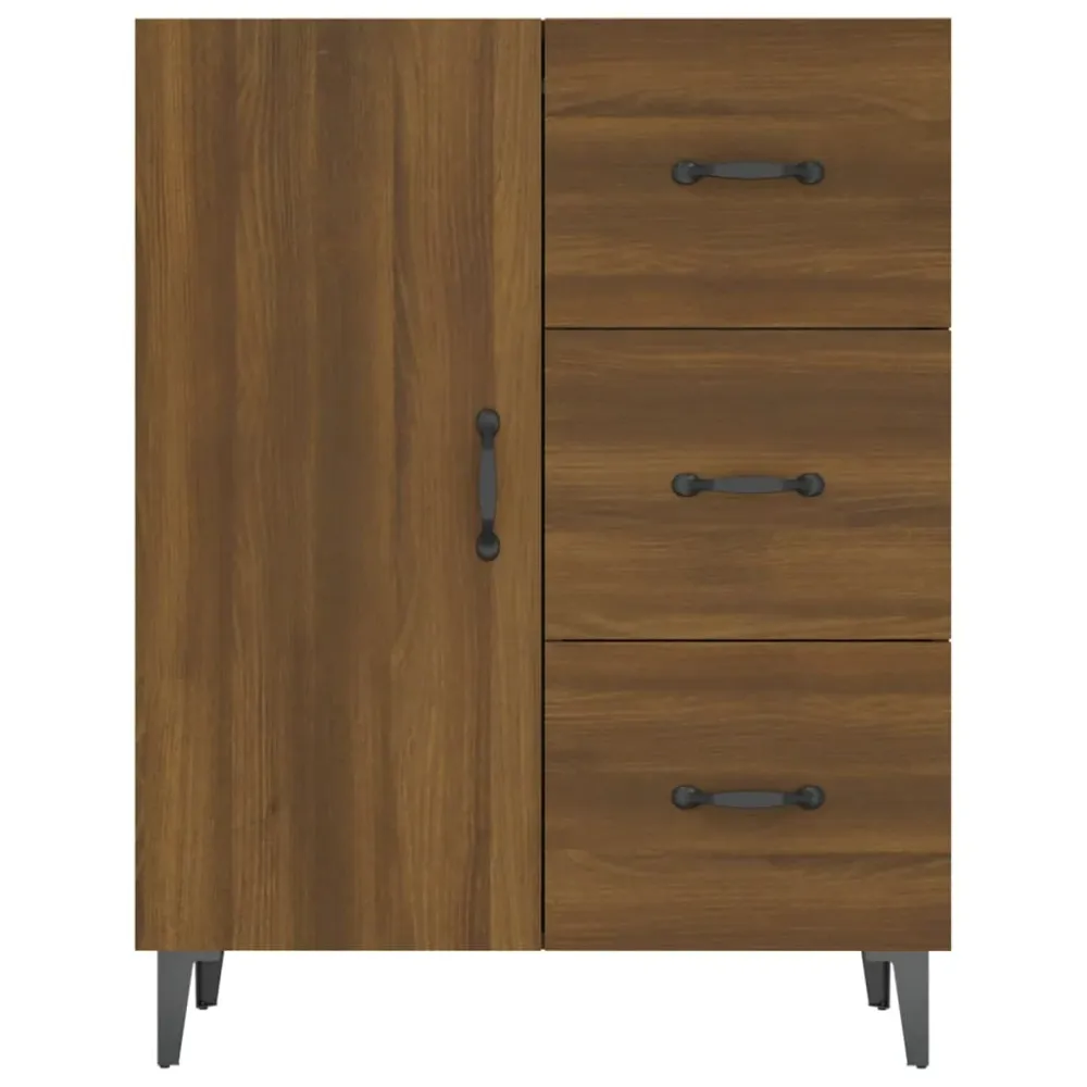 Buffet bahut commode armoire meuble de rangement organisateur cuisine salle de séjour salon 69,5 x 34 x 90 cm bois d'ingén...
