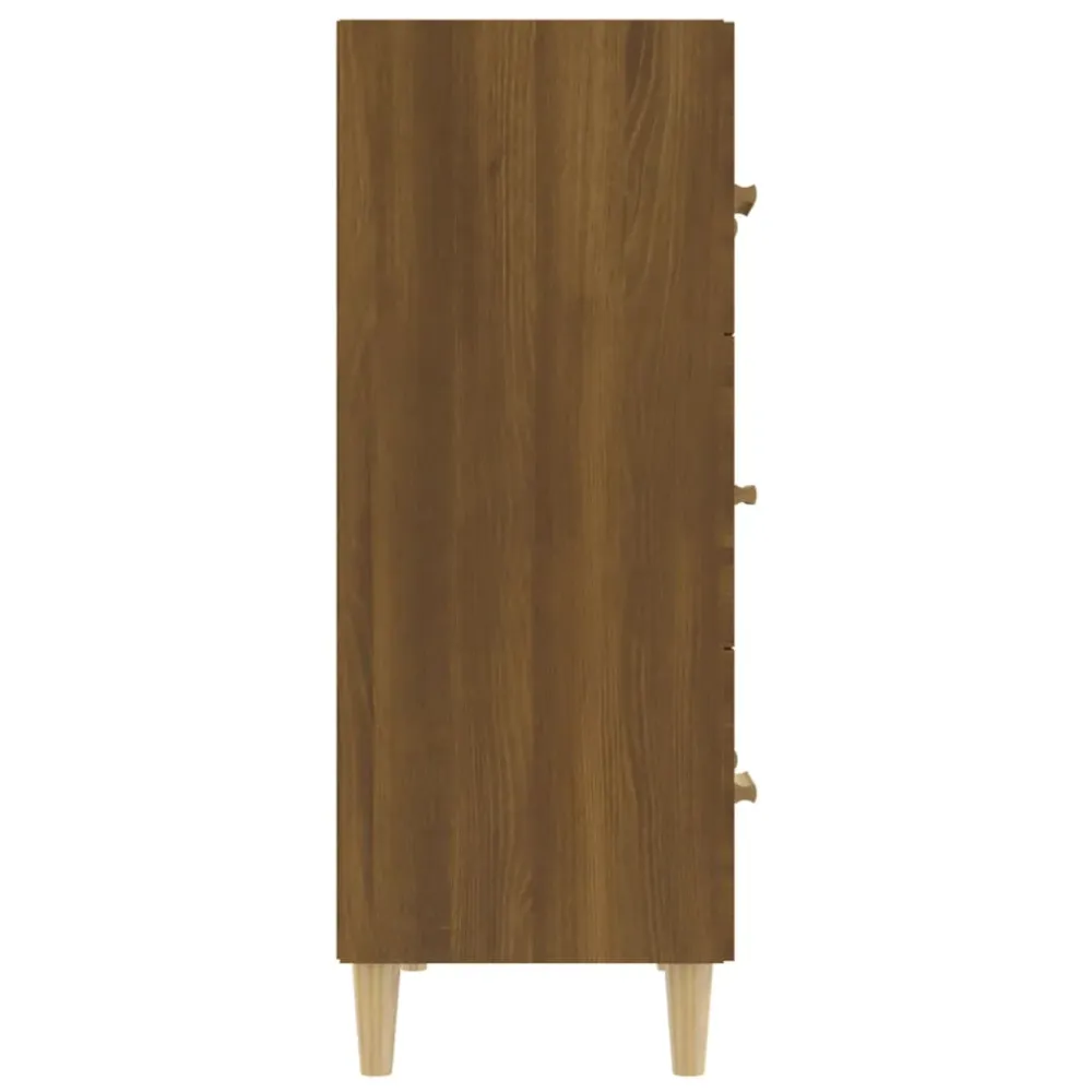 Buffet bahut commode armoire meuble de rangement organisateur cuisine salle de séjour salon 70 x 34 x 90 cm bois d'ingénie...