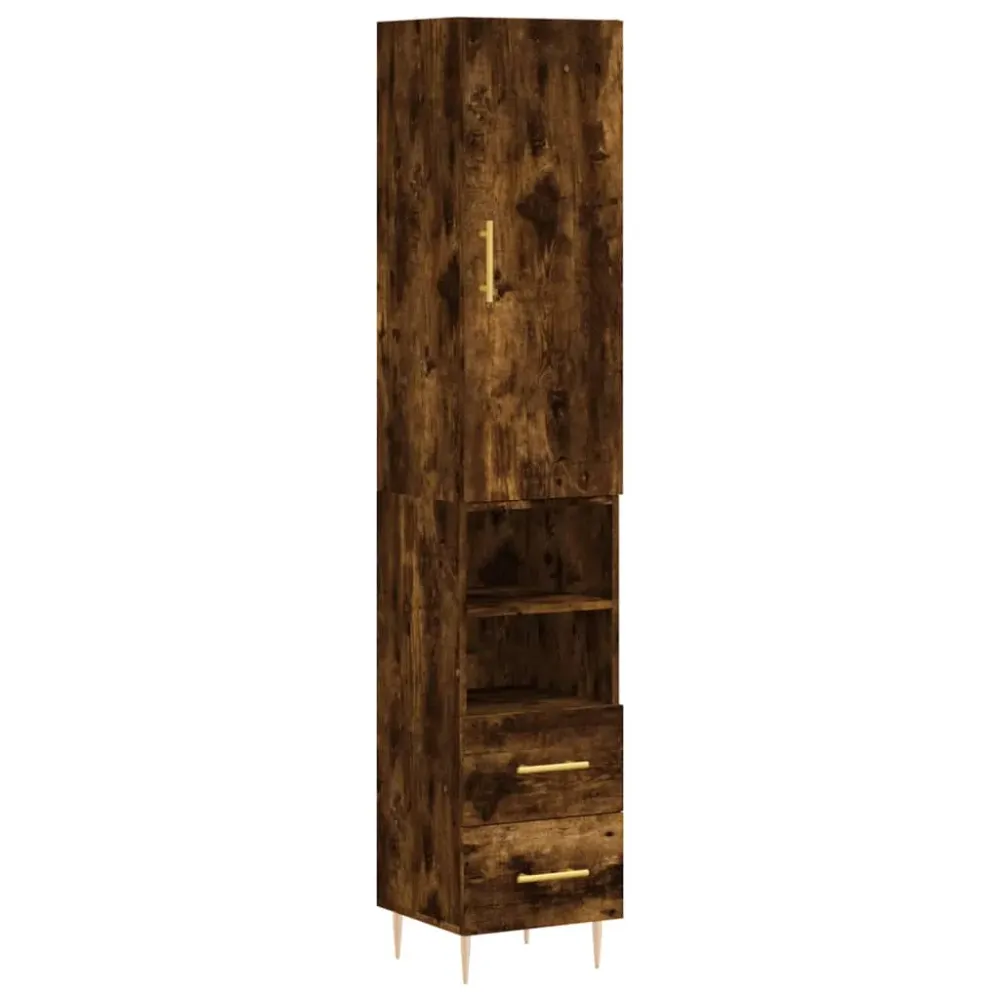 Buffet bahut commode armoire meuble de rangement organisateur cuisine salle de séjour salon haut 34,5 x 34 x 180 cm bois d...
