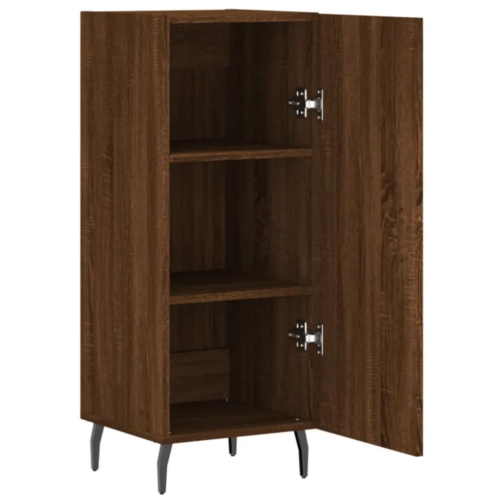 Buffet bahut commode armoire meuble de rangement organisateur cuisine salle de séjour salon 34,5 x 34 x 90 cm bois d'ingén...