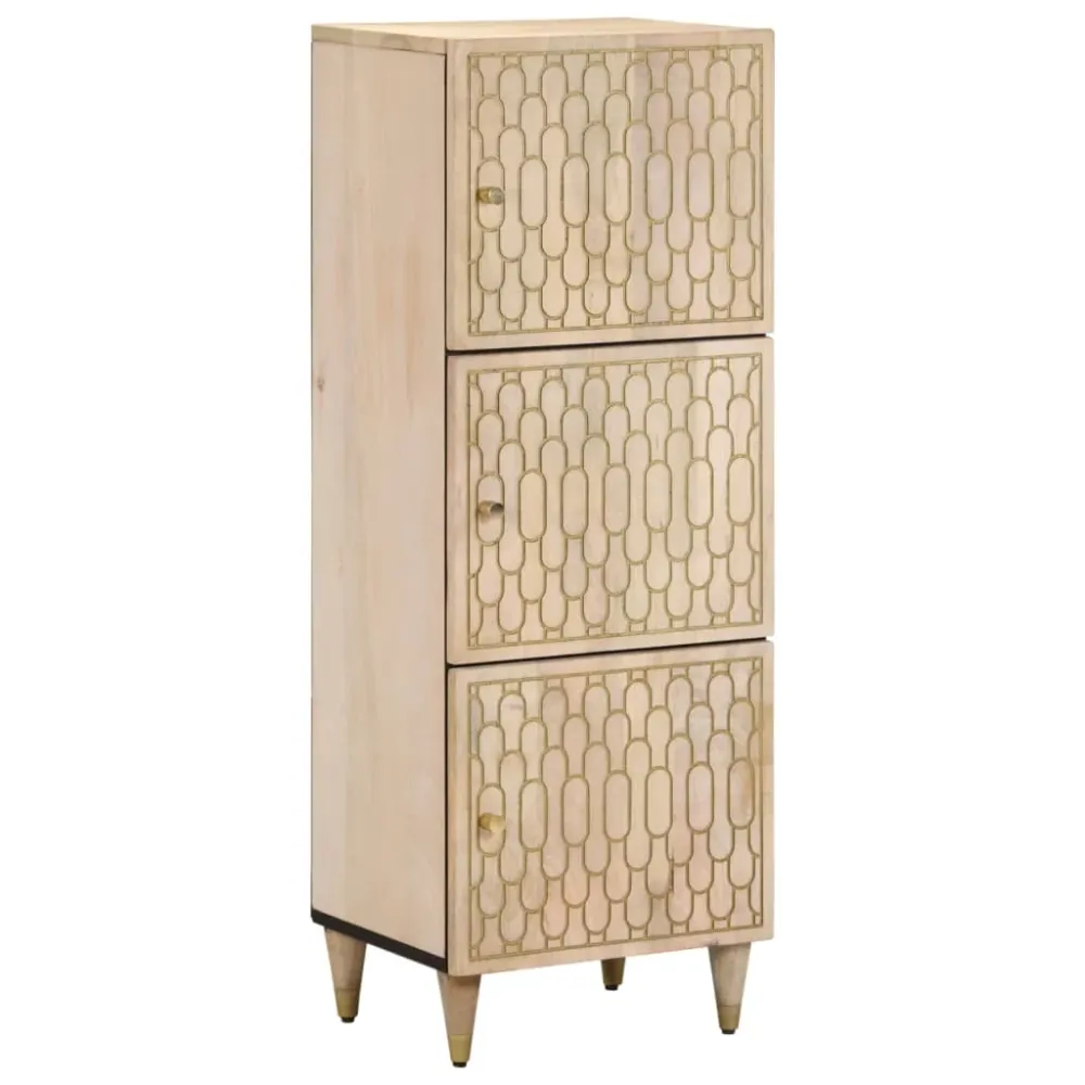 Buffet bahut commode armoire meuble de rangement organisateur cuisine salle de séjour salon 40 x 33 x 110 cm bois de mangu...