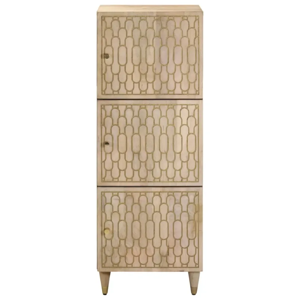 Buffet bahut commode armoire meuble de rangement organisateur cuisine salle de séjour salon 40 x 33 x 110 cm bois de mangu...