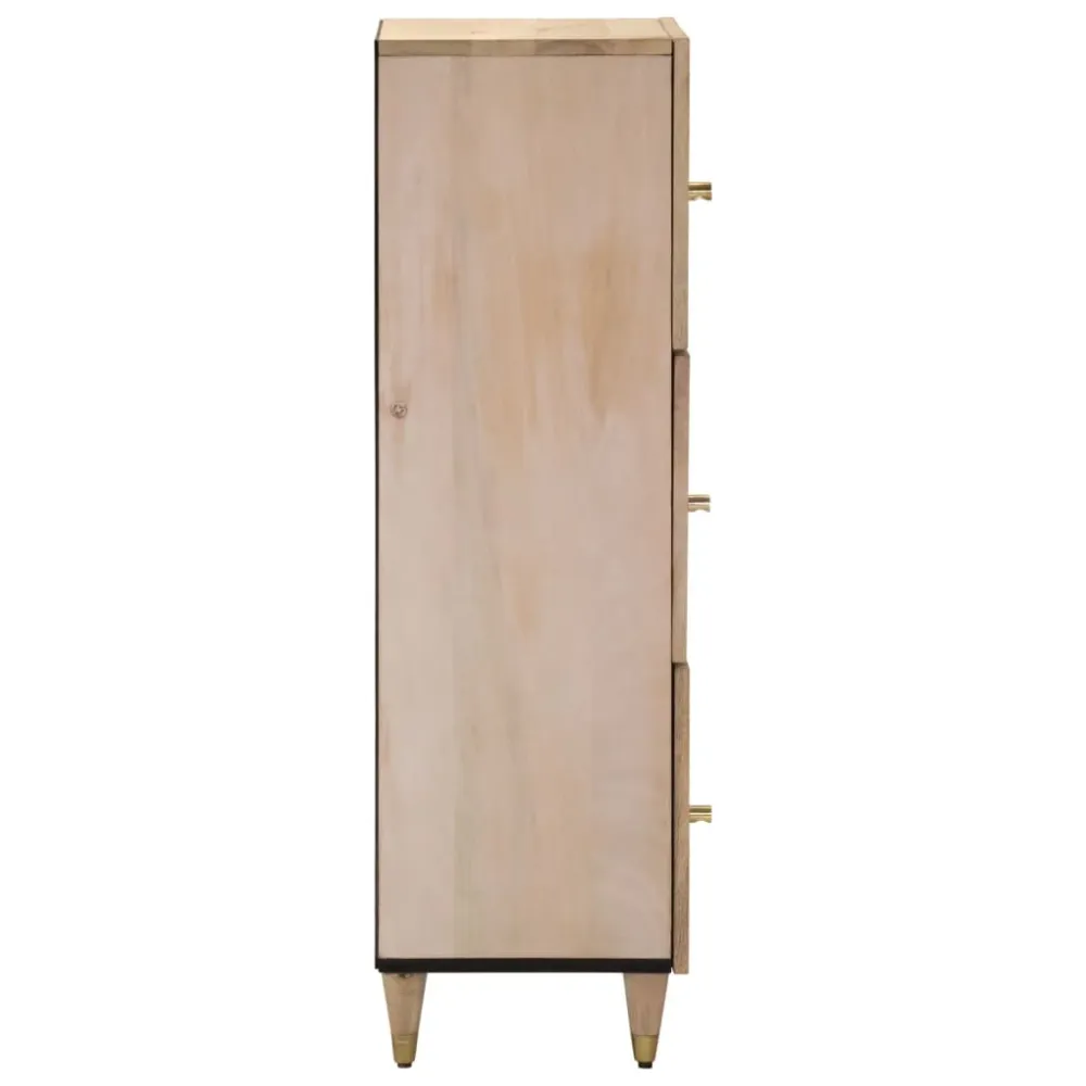 Buffet bahut commode armoire meuble de rangement organisateur cuisine salle de séjour salon 40 x 33 x 110 cm bois de mangu...