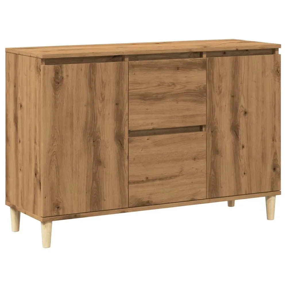 Buffet bahut commode armoire meuble de rangement organisateur cuisine salle de séjour salon artisanal 102 x 35 x 70 cm boi...