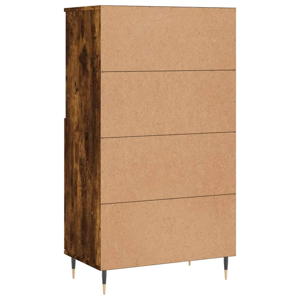 Buffet bahut commode armoire meuble de rangement organisateur cuisine salle de séjour salon haut 60 x 36 x 110 cm bois d'i...