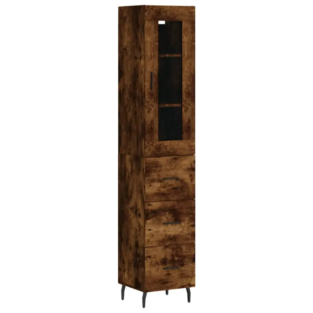Buffet bahut commode armoire meuble de rangement organisateur cuisine salle de séjour salon haut 34,5 x 34 x 180 cm bois d...