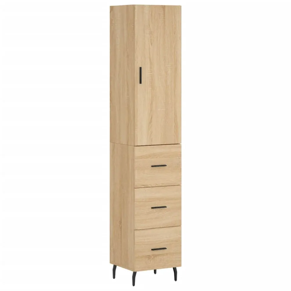 Buffet bahut commode armoire meuble de rangement organisateur cuisine salle de séjour salon haut sonoma 34,5 x 34 x 180 cm...