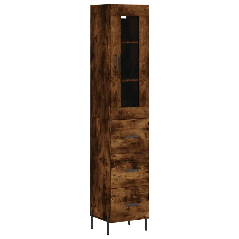 Buffet bahut commode armoire meuble de rangement organisateur cuisine salle de séjour salon haut 34,5 x 34 x 180 cm bois d...