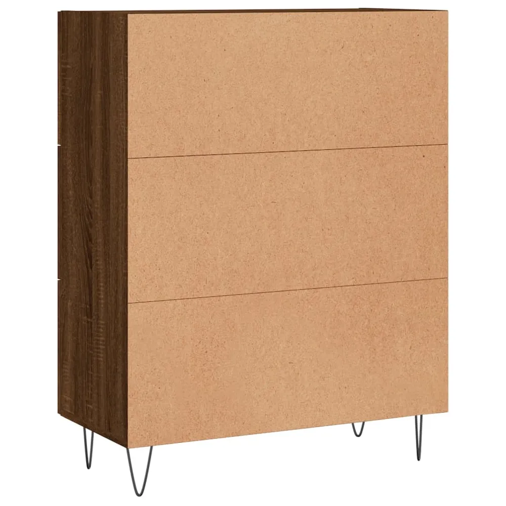 Buffet bahut commode armoire meuble de rangement organisateur cuisine salle de séjour salon 69,5 x 34 x 90 cm bois d'ingén...