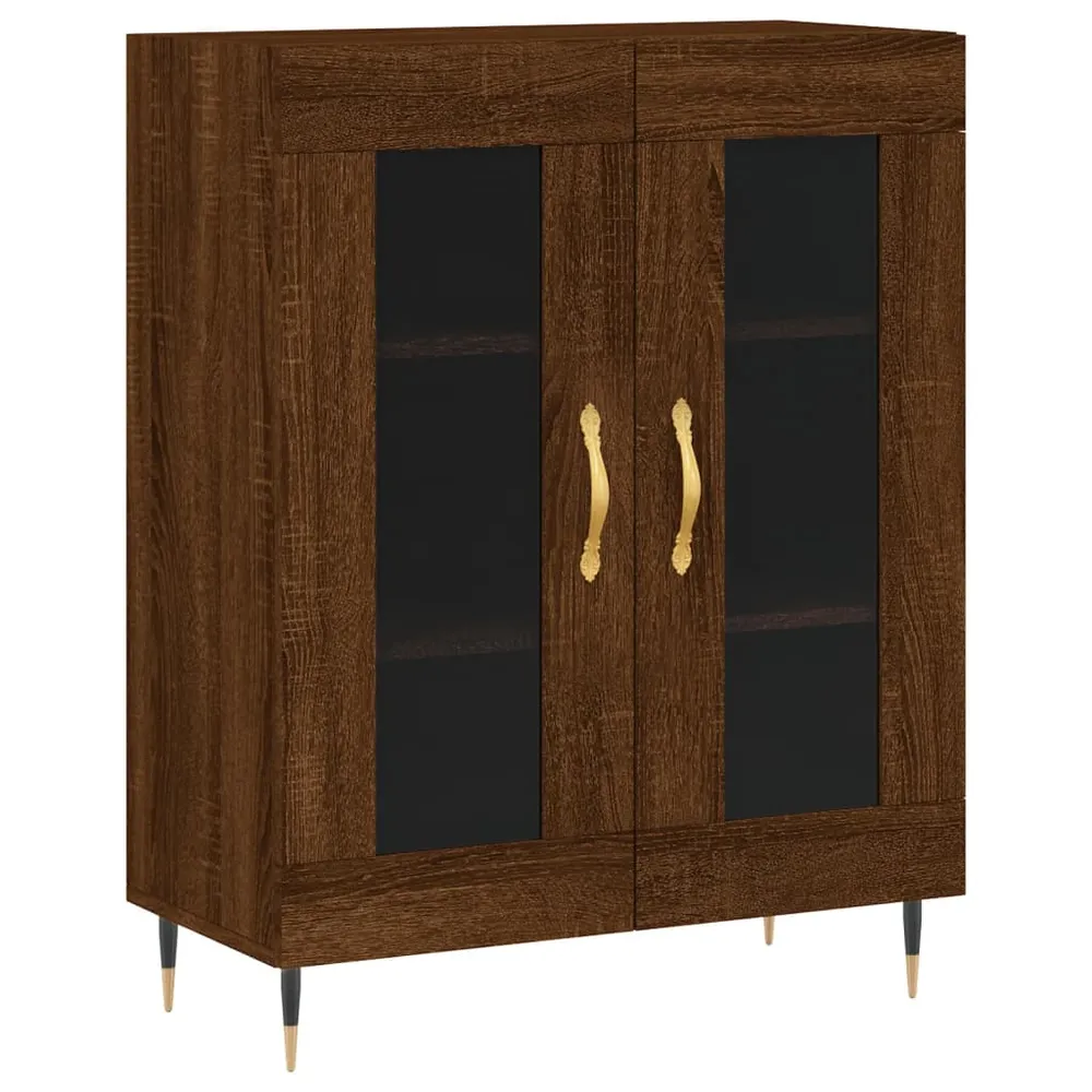 Buffet bahut commode armoire meuble de rangement organisateur cuisine salle de séjour salon 69,5 x 34 x 90 cm bois d'ingén...