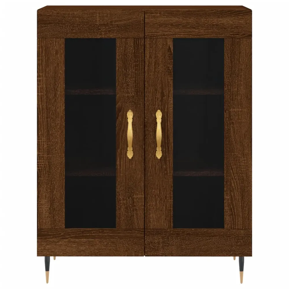 Buffet bahut commode armoire meuble de rangement organisateur cuisine salle de séjour salon 69,5 x 34 x 90 cm bois d'ingén...