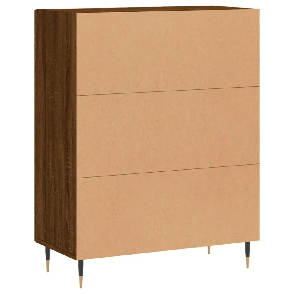 Buffet bahut commode armoire meuble de rangement organisateur cuisine salle de séjour salon 69,5 x 34 x 90 cm bois d'ingén...