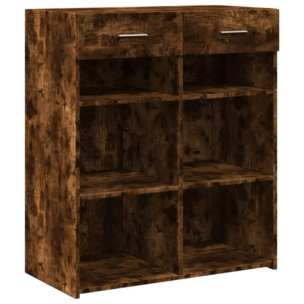 Buffet bahut commode armoire meuble de rangement organisateur cuisine salle de séjour salon 80 x 42,5 x 93 cm bois d'ingén...