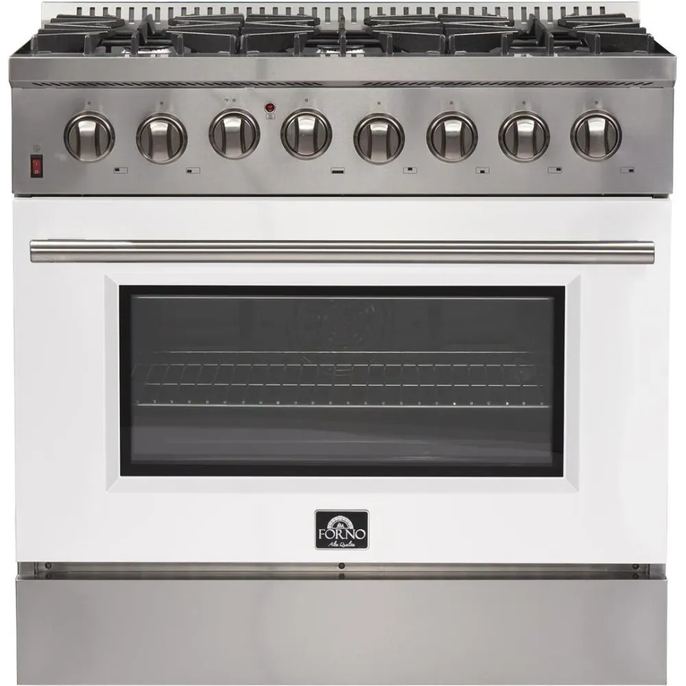 Forno Galiano Alta Qualita cuisinière autoportante bi-énergie de 36 pouces avec technologie convection FFSGS6156-36WHT