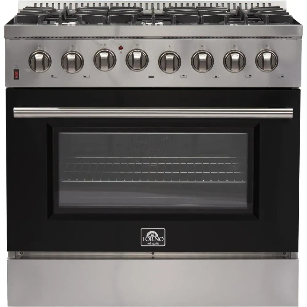 Forno Galiano Alta Qualita cuisinière autoportante bi-énergie de 36 pouces avec technologie convection FFSGS6156-36BLK