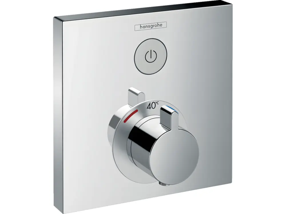 HANSGROHE Facade pour mitigeur thermostatique encastré ShowerSelect avec robinet d'arrêt chromé avec Corps encastré