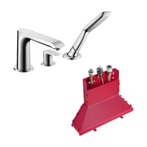 HANSGROHE Mitigeur 3 trous Metris baignoire Chromé avec Corps encastré