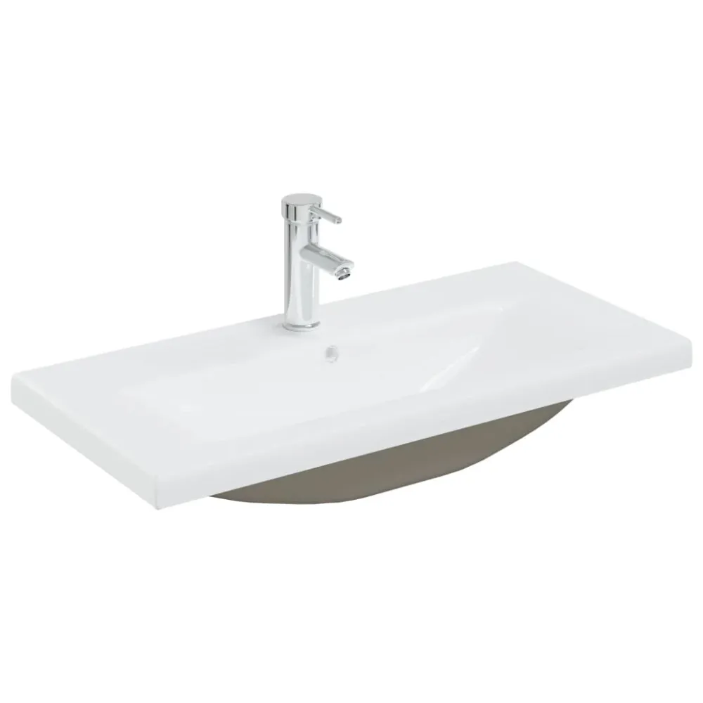 Lavabo encastré avec robinet vasque à poser de toilette lave-mains de salle de bain lavabo de salle d'eau intérieur 81 x 3...