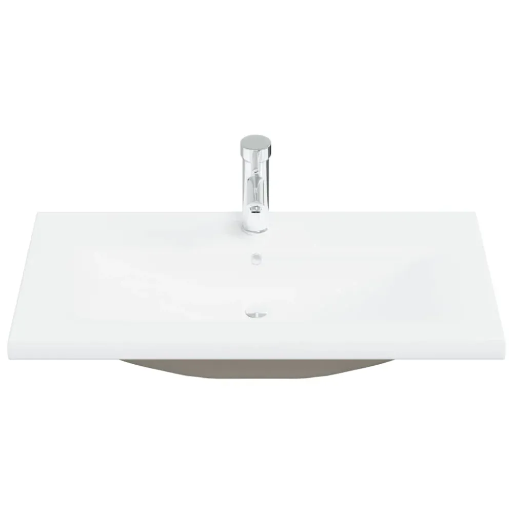 Lavabo encastré avec robinet vasque à poser de toilette lave-mains de salle de bain lavabo de salle d'eau intérieur 81 x 3...