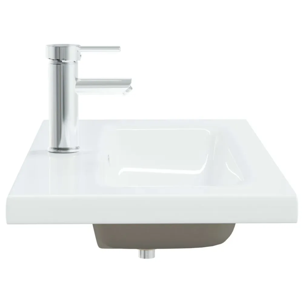 Lavabo encastré avec robinet vasque à poser de toilette lave-mains de salle de bain lavabo de salle d'eau intérieur 81 x 3...