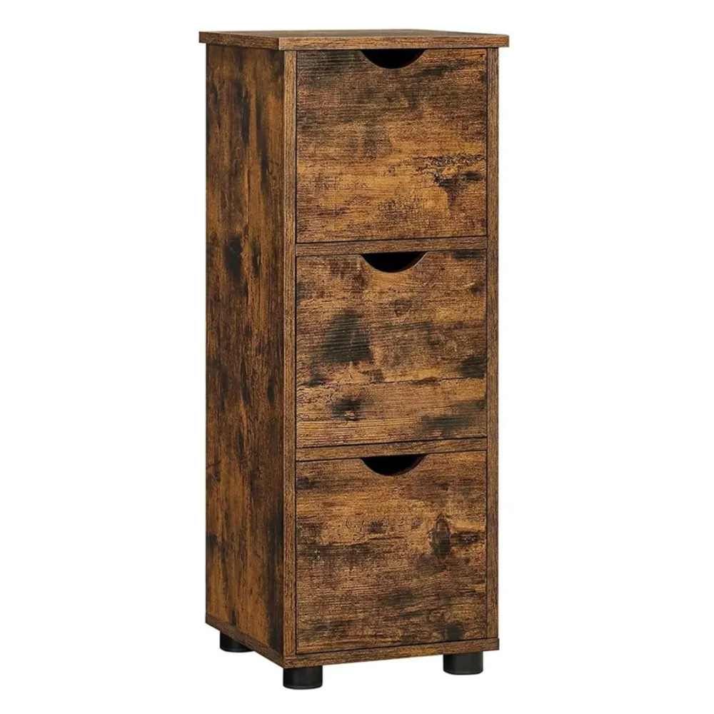 Meuble de salle de bain armoire de rangement tour à 3 tiroirs placard 3 niveaux colonne 30 x 30 x 80 cm pour salle de bain...