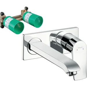 Mitigeur lavabo mural HANSGROHE Metris + corps encastré | Economie d'eau