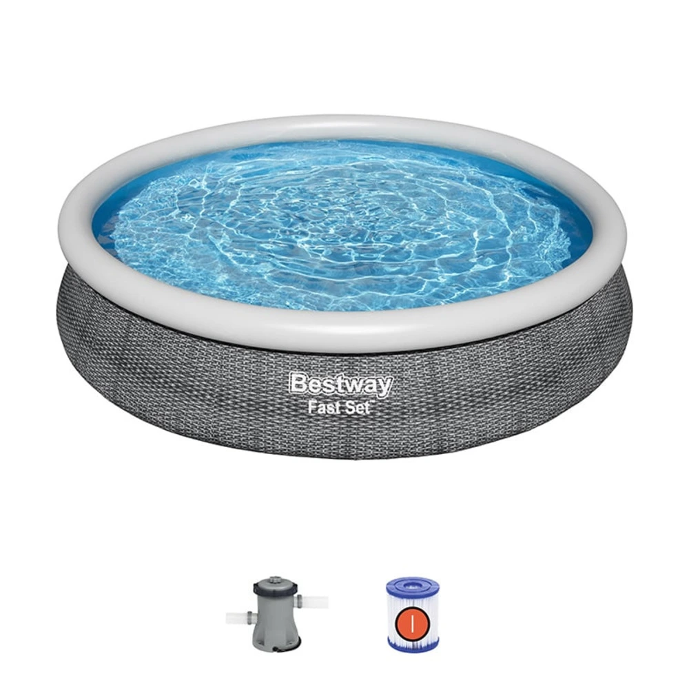 Piscine autoportée bestway immédiat set™ aspect rotin 3,66 x 0,76 m