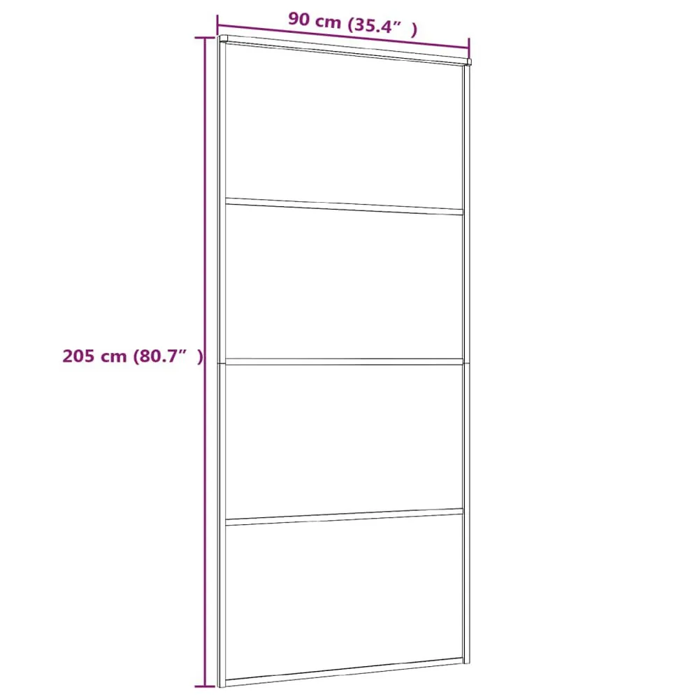 Porte coulissante Verre ESG et aluminium 90x205 cm Blanc
