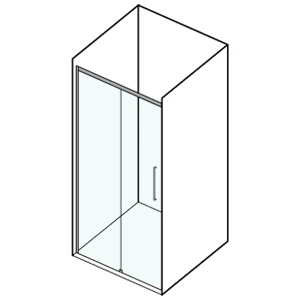 Porte de douche coulissante gauche 160 cm modèle Lauren en verre trempé 8 mm