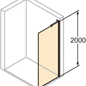 Retour pour porte coulissante Alterna Pureday verre Timeless profilé chromé 76 cm ALTERNA