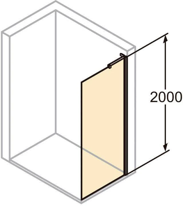 Retour pour porte coulissante Alterna Pureday verre Timeless profilé chromé 76 cm ALTERNA