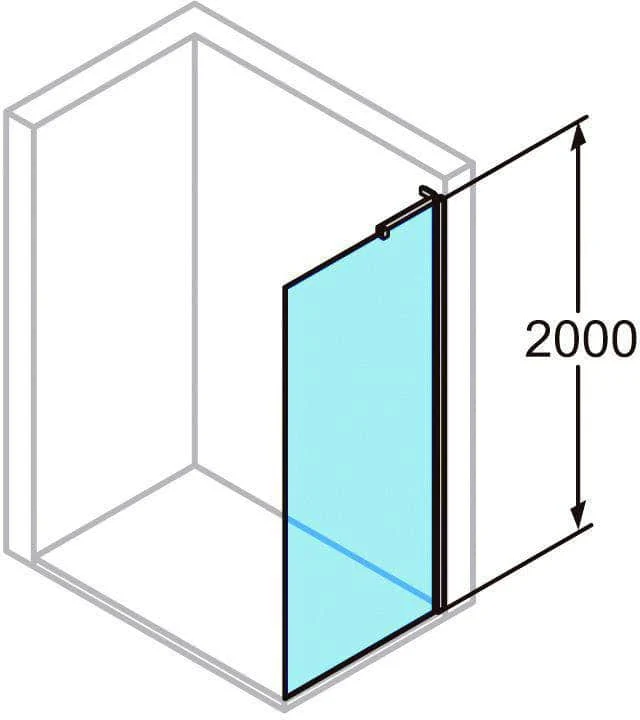 Retour pour porte coulissante Alterna Pureday verre Timeless profilé chromé 76 cm ALTERNA