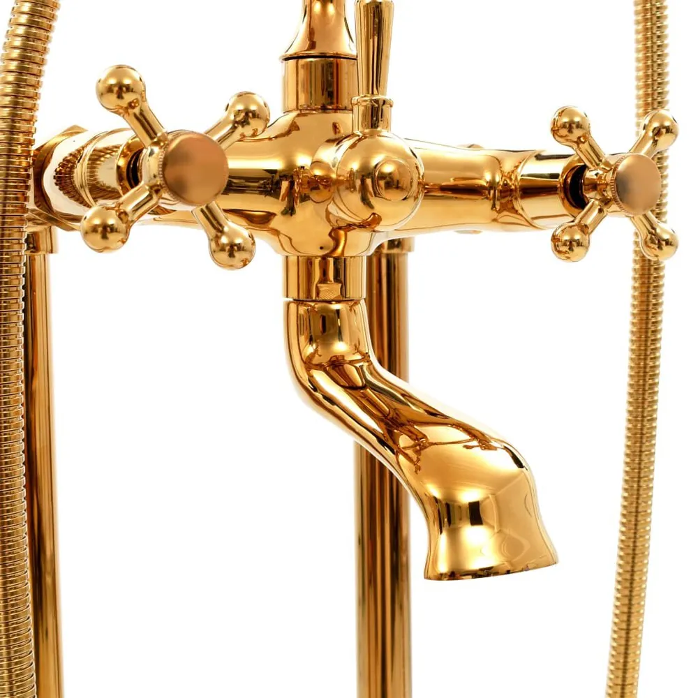 Robinet de baignoire sur pied Acier inoxydable 99,5 cm Doré