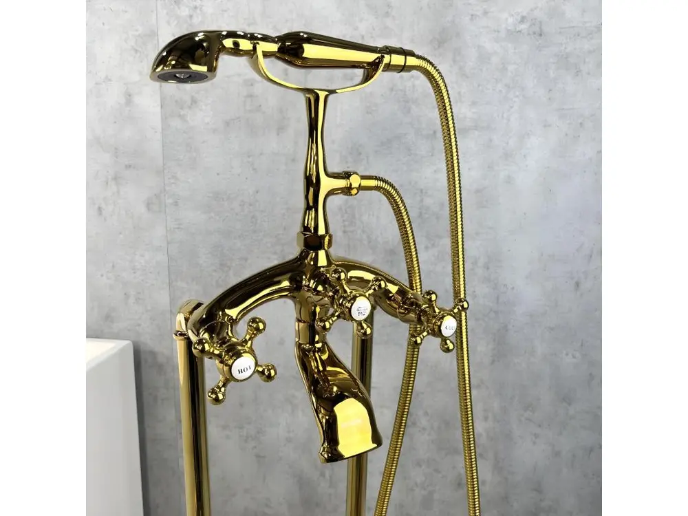 Robinet mélangeur de bain sur pied Doré - Maddalena
