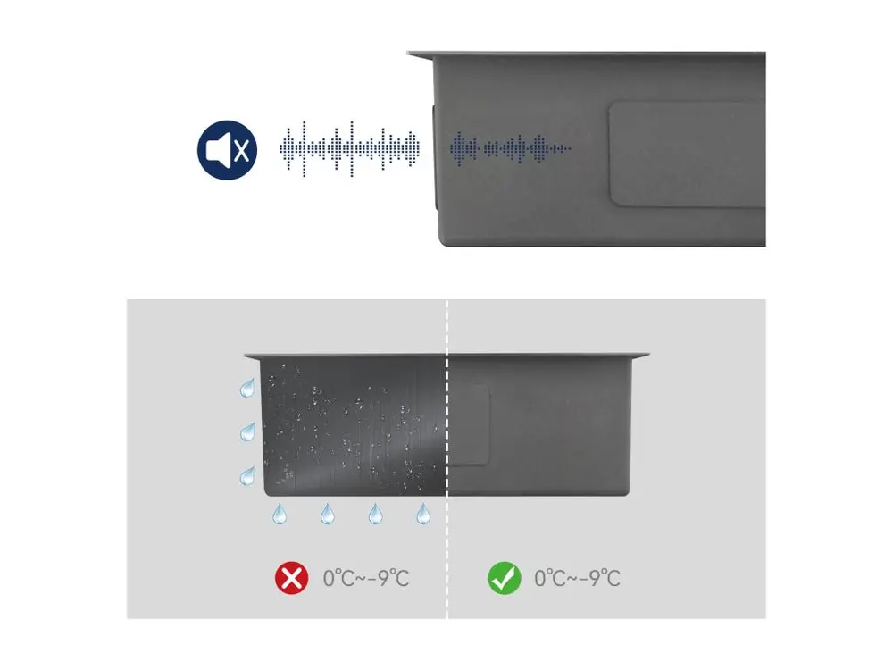 Évier Cuisine 1 Bac Inox Noir 65x45CM,encastré/à Poser+Robinet Cuisine avec Douchette Extractible Rotatif 360°,Eau Chaude/...