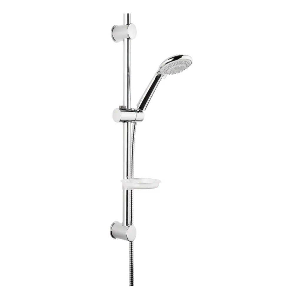 Saliscendi Orlando avec barre en acier et douche Florida 5 jets - Chromé - Installation Facile