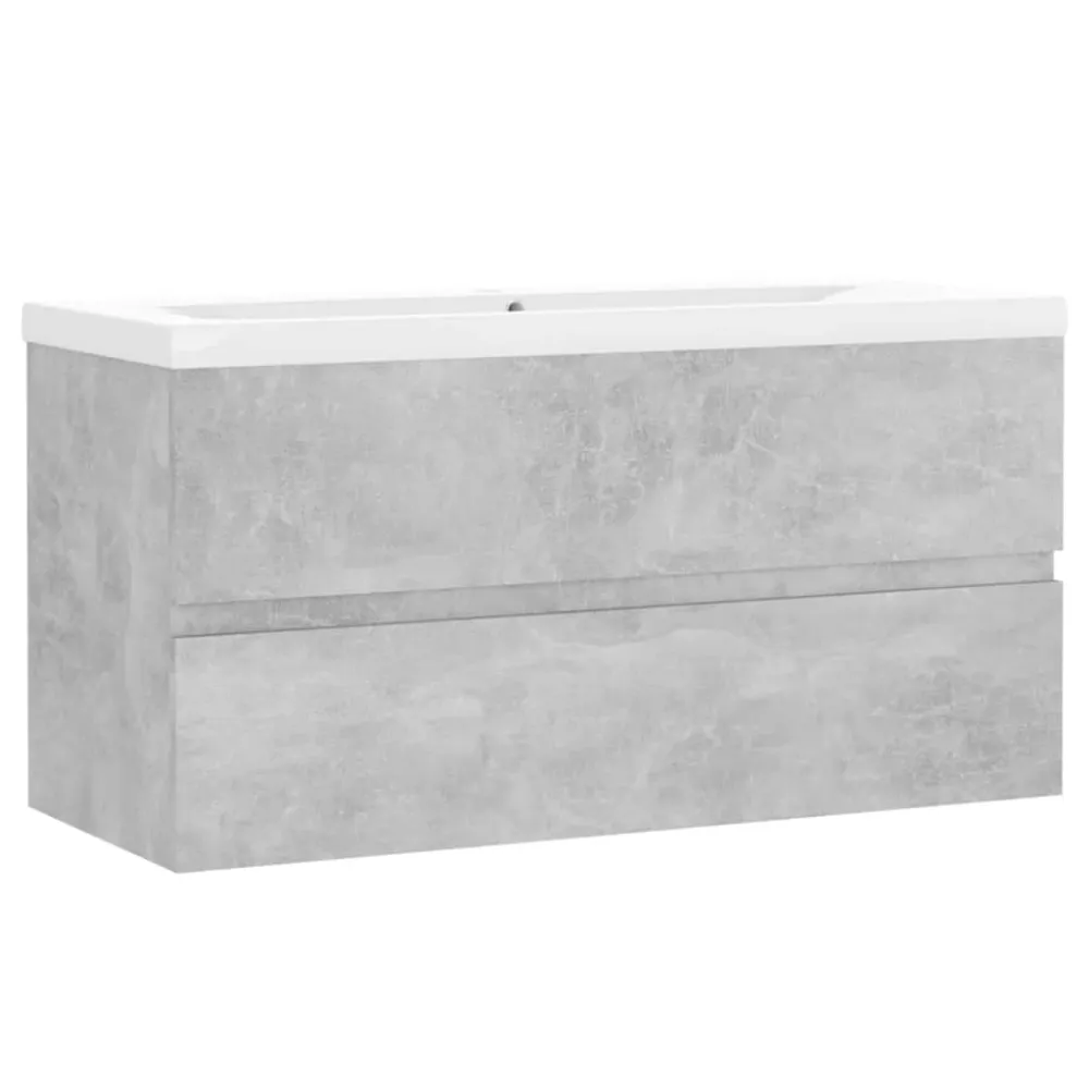 Armoire d'évier avec lavabo intégré 90 x 38,5 x 45 cm gris béton aggloméré 02_0006487 avec Pack de 6