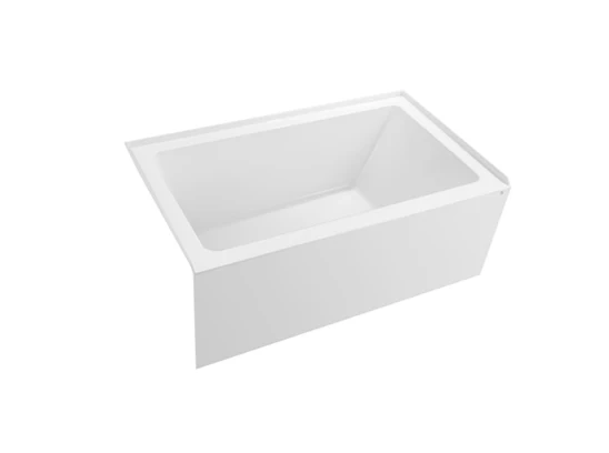 Baignoire en alcôve, drain à gauche, dimensions : 54 × 32 × 22 po, 3 murs avec Pack de 6
