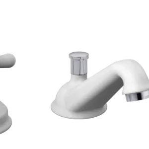 Batterie lavabo avec bec d'époque Paffoni série Iris - Chrome/Blanc
