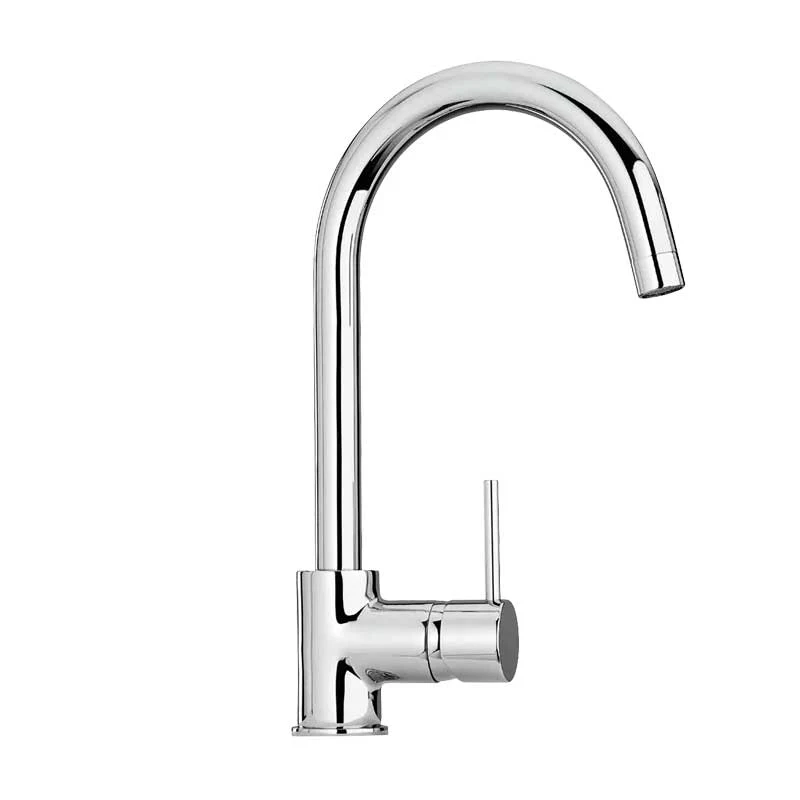 Cartouche Mitigeur lavabo avec bec rond orientable et bonde de vidage en laiton chromé collection Pico de Mamoli Rubinetterie